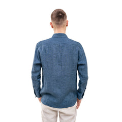 Dark blue Men`s Linen Shirt