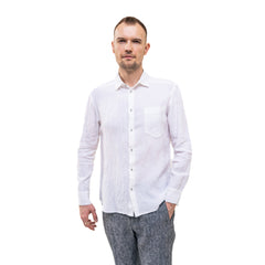 White Men`s Linen Shirt