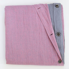 Old Rose/Anthracite Grey 100% Linen Duvet Cover With Buttons