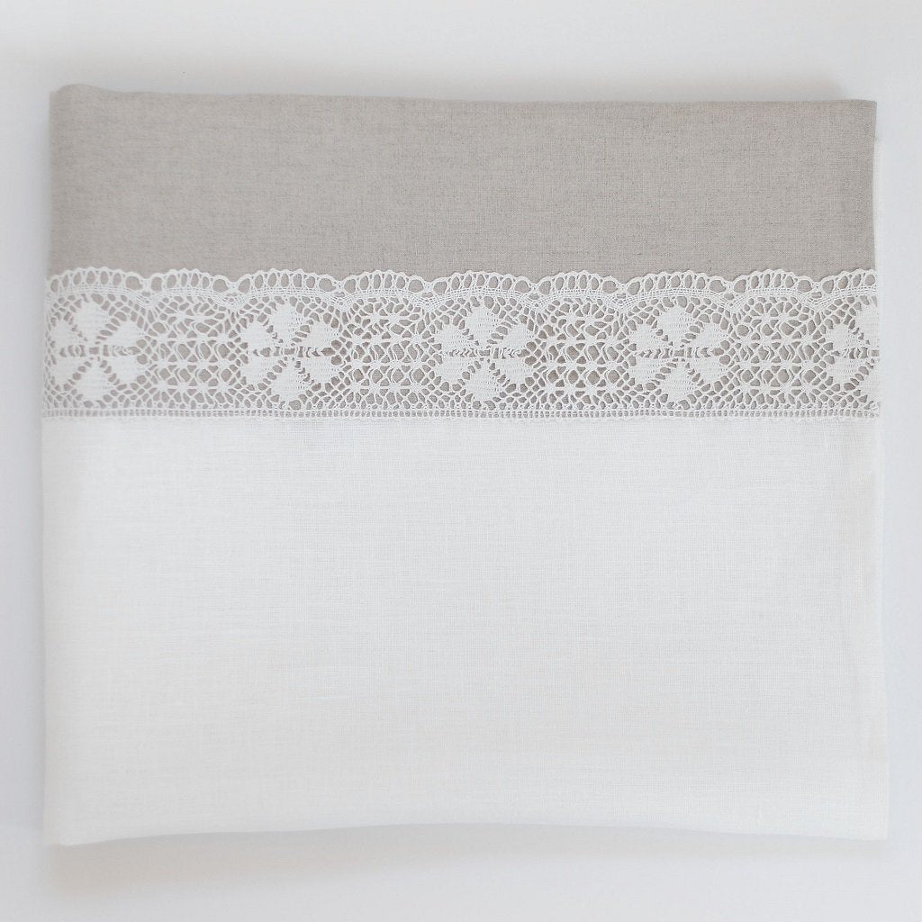 Linen Duvet Cover with Lace - Linen Room Latvia