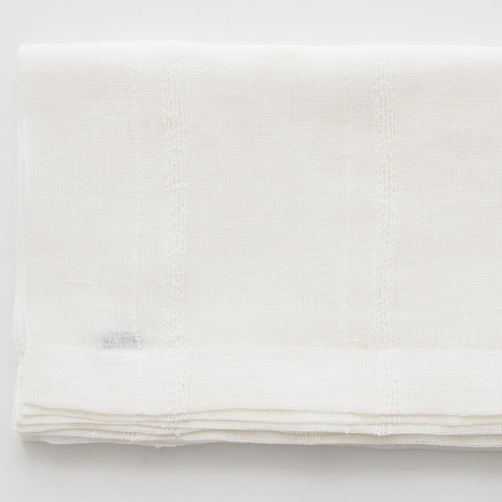 Linen Curtain with woven boucle stripes - Linen Room Latvia