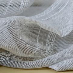 Linen Curtain with woven boucle stripes