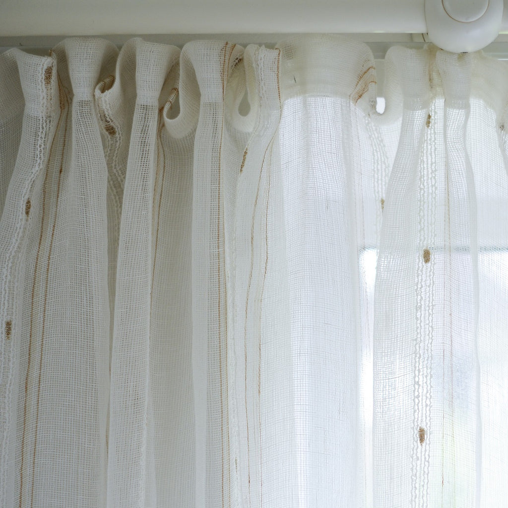 Linen Curtains with woven golden thread